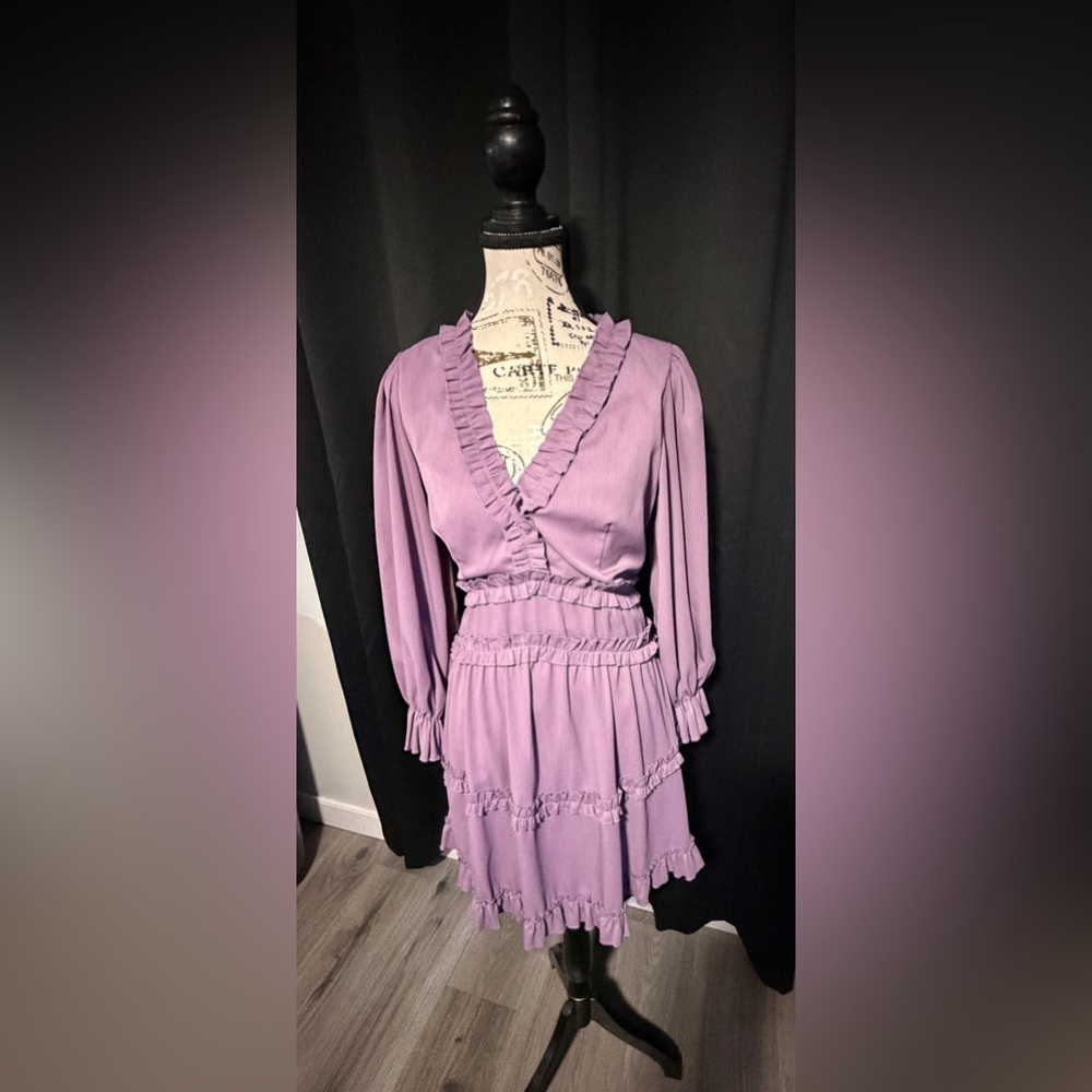 Elegant Purple Ruffled Women's Top